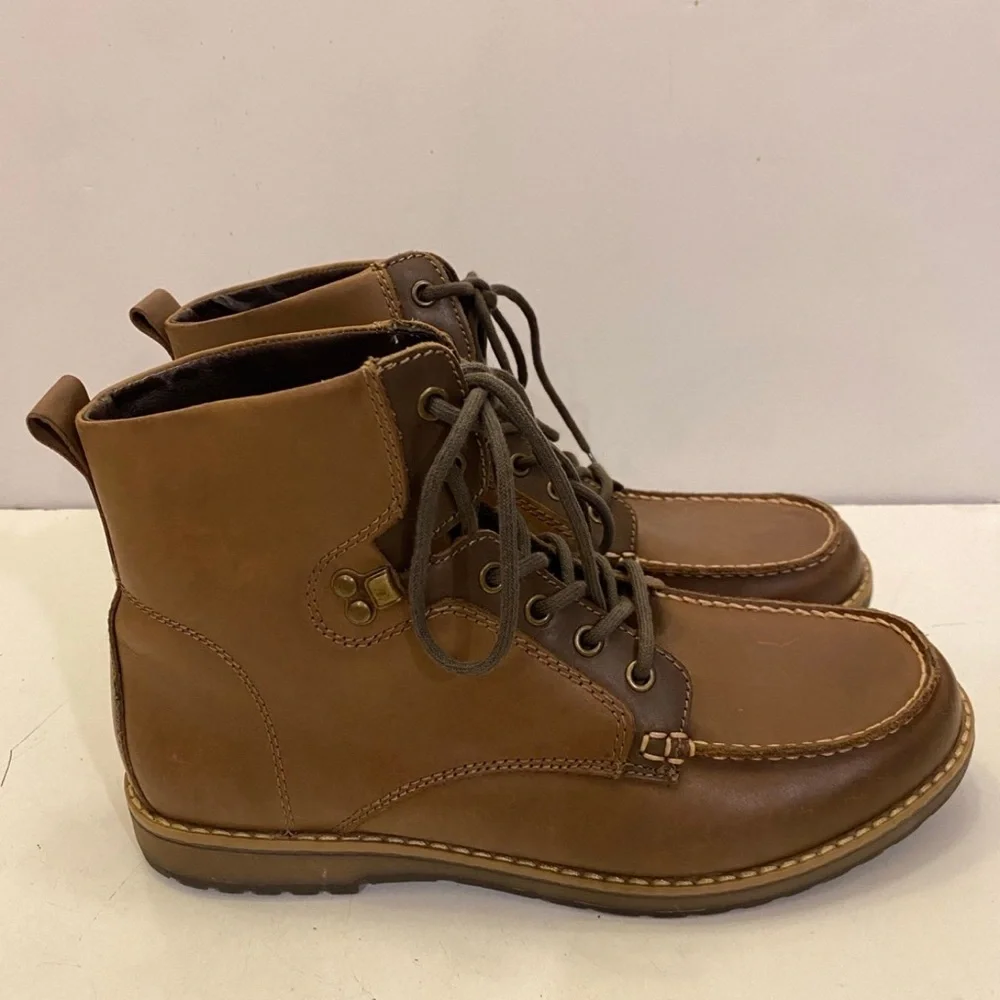 GBX Layne Mens Brown Lace Up Moc Toe Leather Ankle Chukka Boots Size 10 1/2 Med